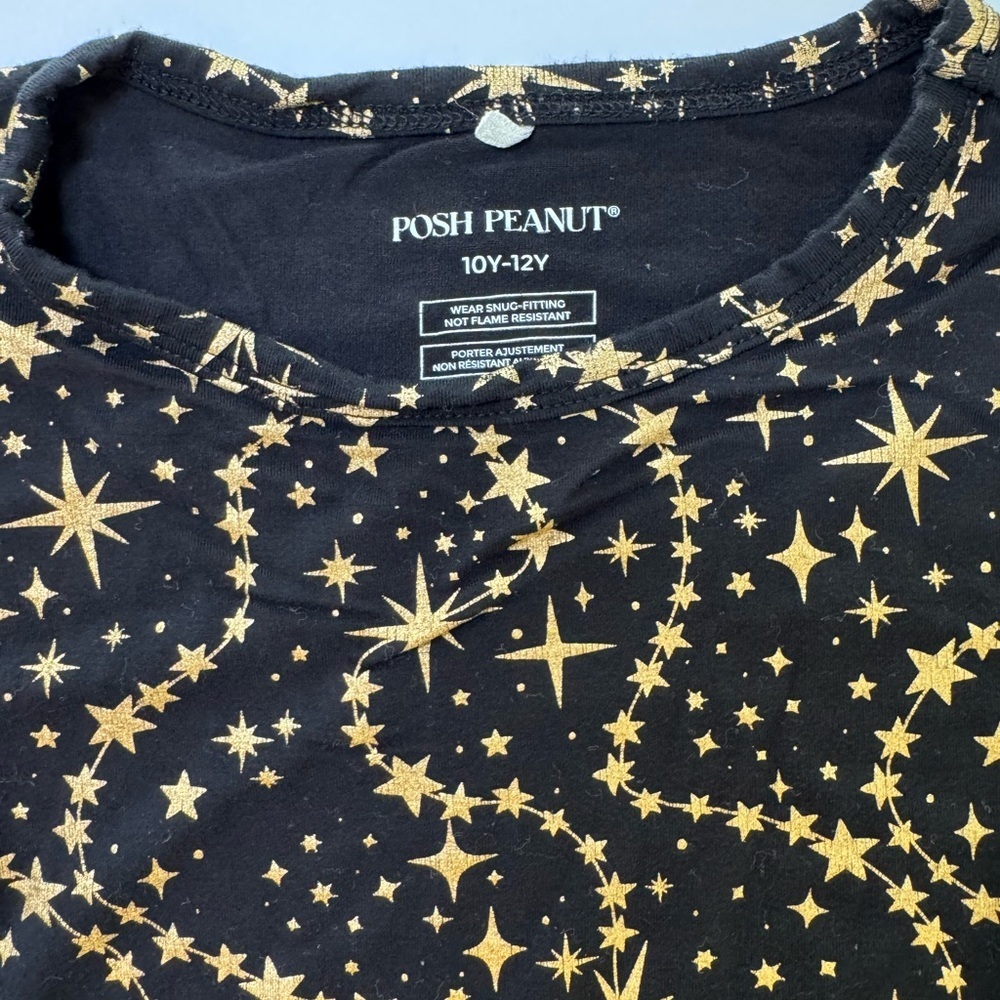 Posh Peanut Gold/Black Calypso Classic Pajama Set Size 9/10 - Picture 5 of 7